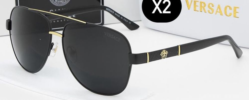 Okulary przeciwsłoneczne Versace męskie damskie złote czarne brązowe