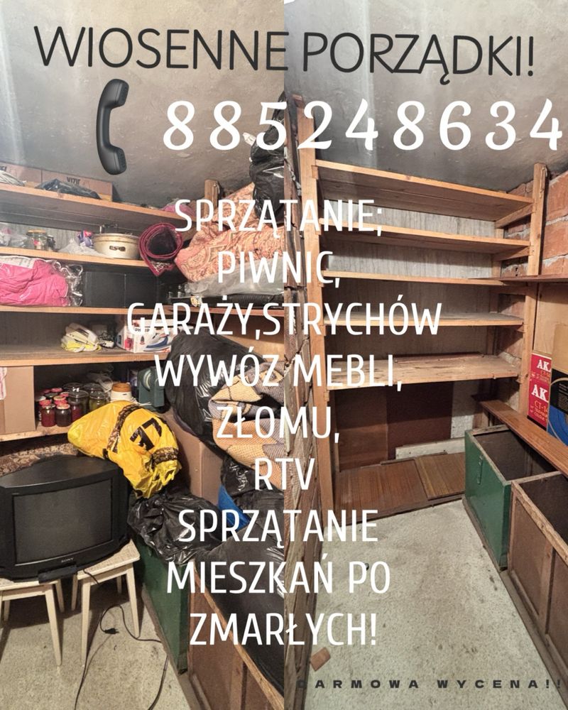 Sprzątanie piwnic garaży opróżnianie mieszkań