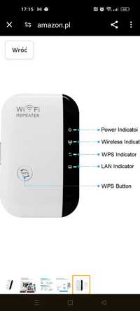Wzmacniacz sygnału Repeater Wi -Fi 802.1 1n/b/g WI-FI Zakres Extender
