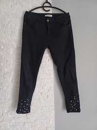 Czarne spodnie jeansowe rurki B.S Jeans