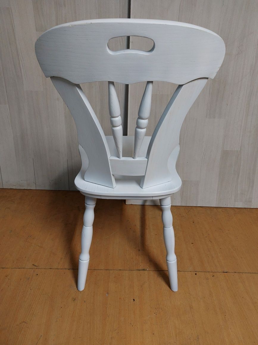 Krzesła PRL dębowe białe