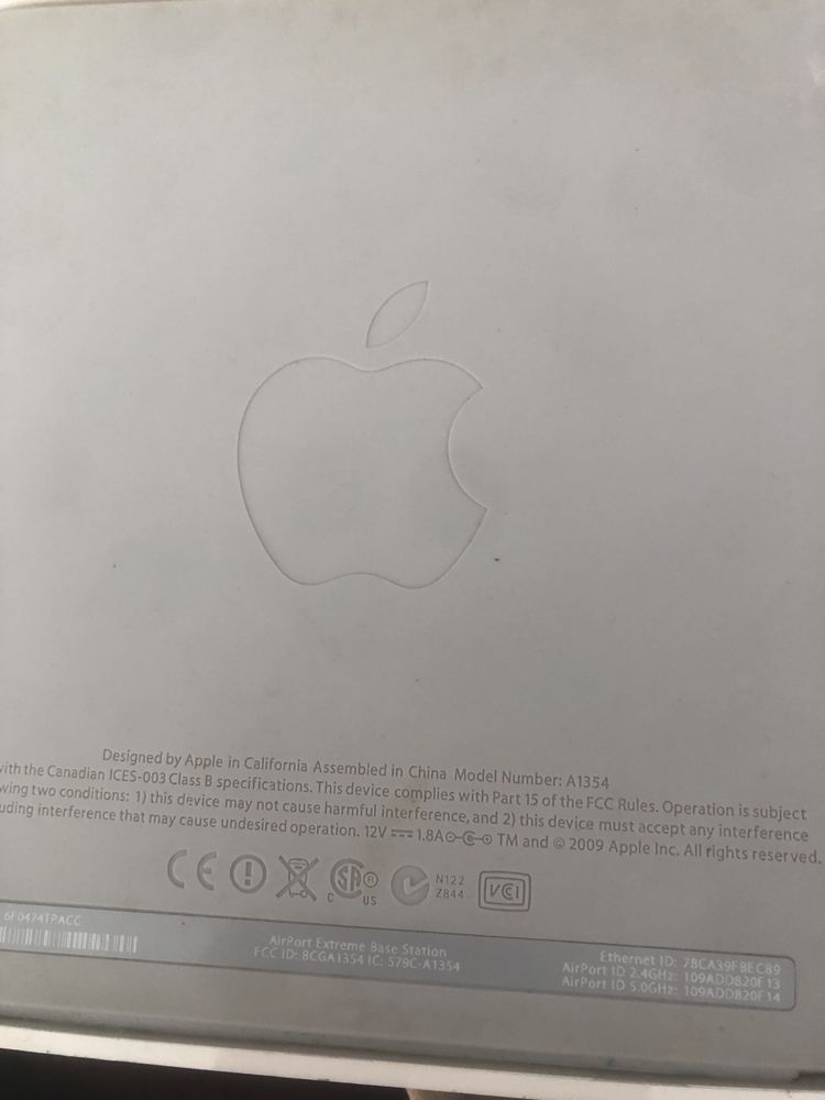 Wi Fi роутер Apple A1354