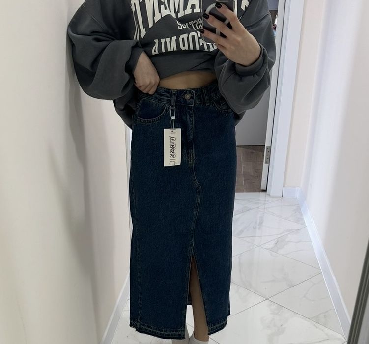 Джинсова спідниця максі