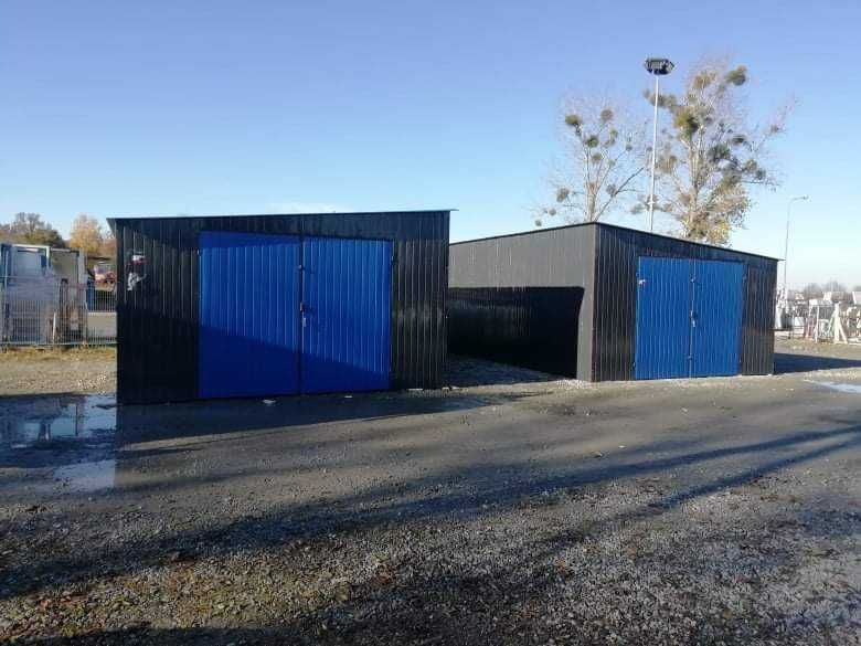 Garaż blaszany drewnopodobny, 6x6, 6x5, wzmocnione profilem