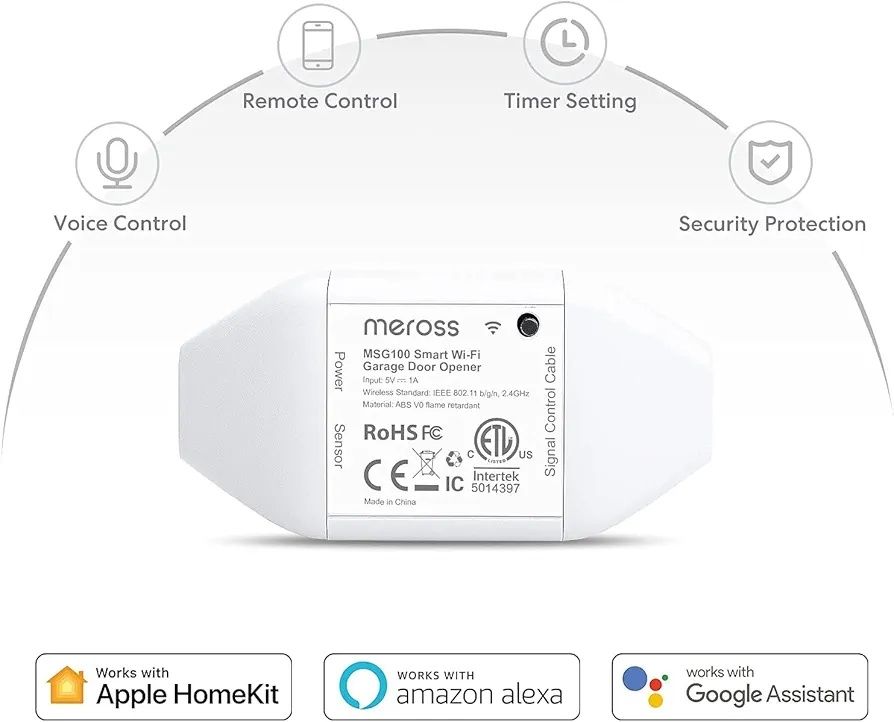 2 szt Sterownik Napędu bram garażowych Meross MSG100 pilot smart wi fi