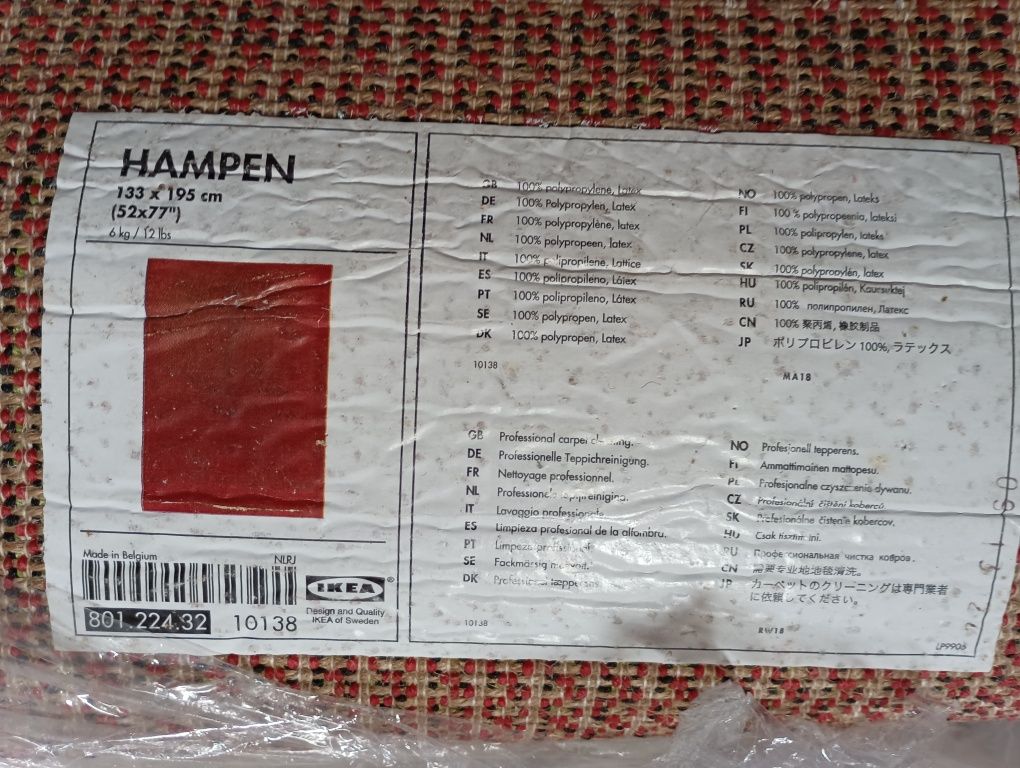 Tapete hampen IKEA vermelho