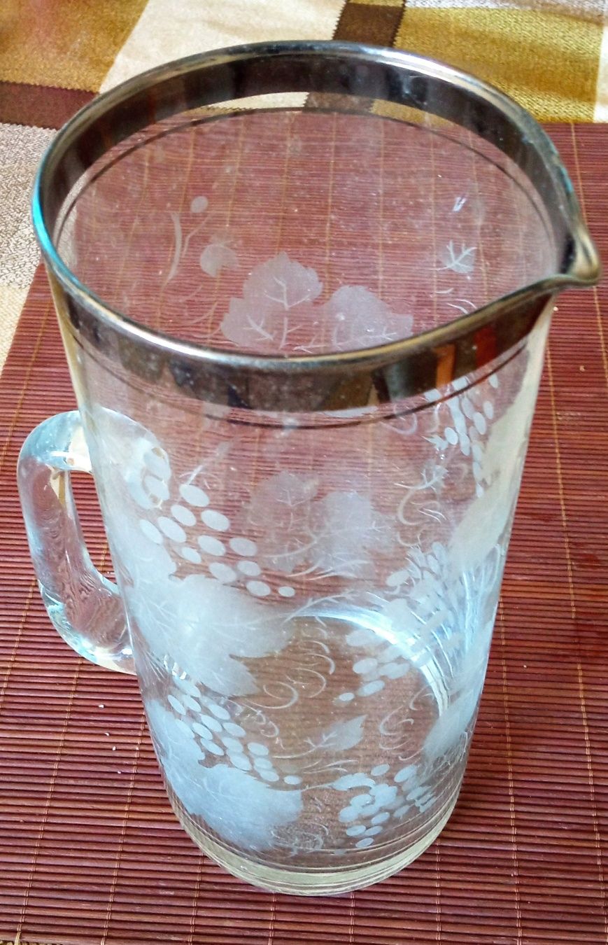 Jarra cristal e Caneca em vidro soprado