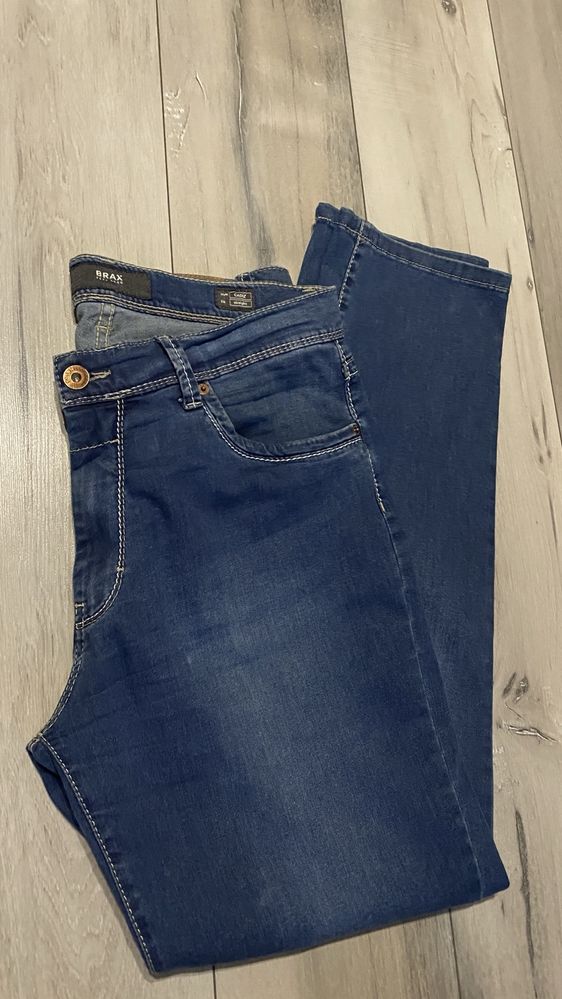 Spodnie BRAX 36/32 CADIZ Straight męskie jeansy jasny granat bawełna