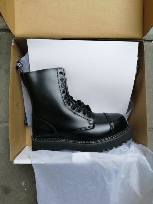 Черевики GRINDERS Bulldog CS BLACK 10 люверсів 100% ШКІРА сталевий нос