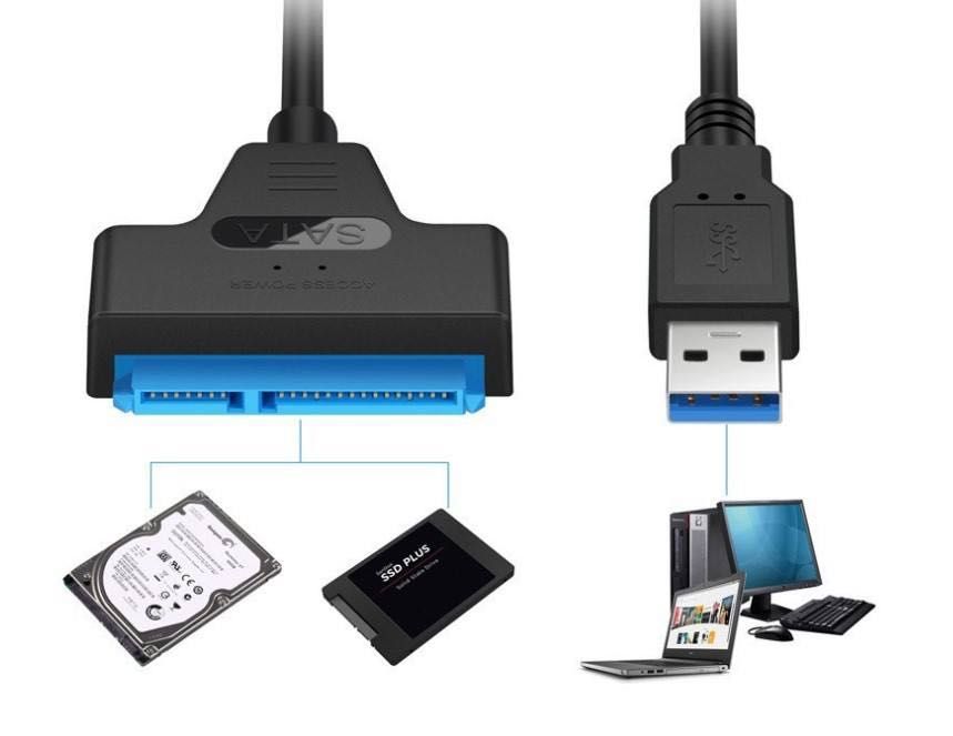 K44 Cabo Adaptador Disco Externo SSD HDD SATA USB 3.0 – 2.5″ SATA III