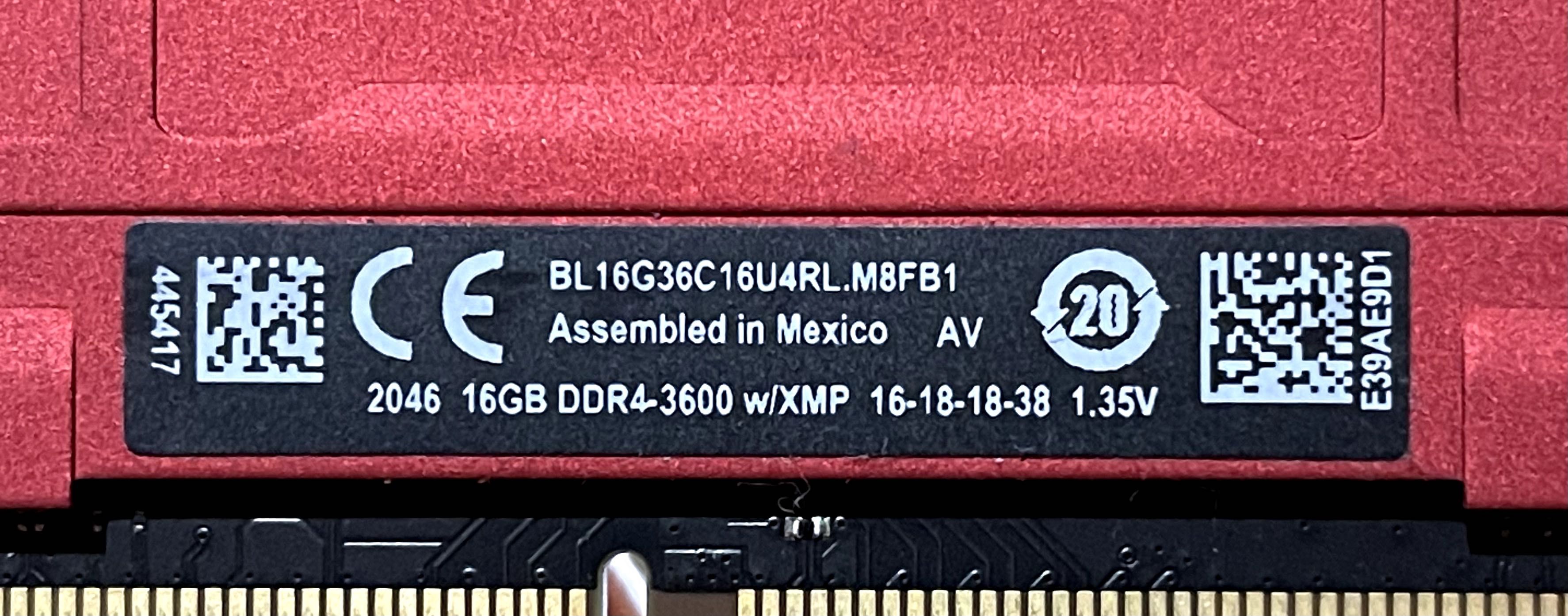 Оперативная память Crucial  16GB DDR4-3600 16-18-18-38