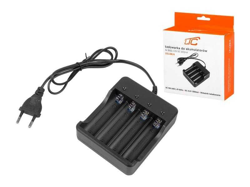 Ładowarka do akumulatorów LTC, 4 x 18650, 4.2 V DC 1200mA
