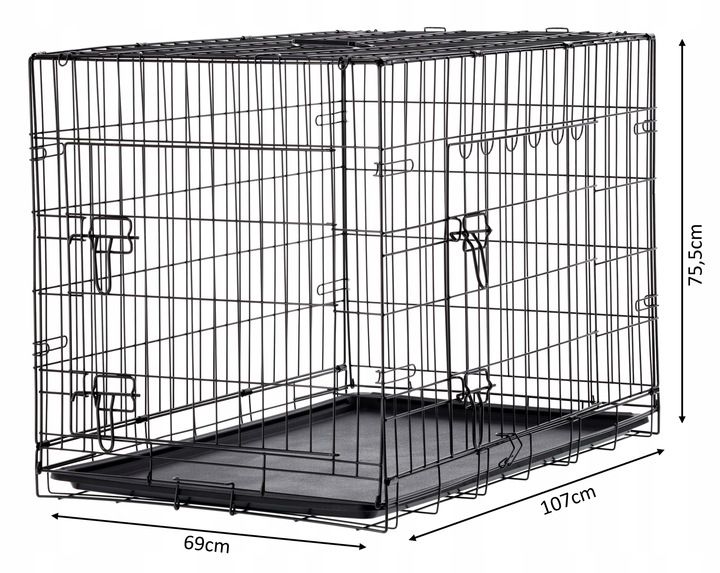 Klatka Kennelowa Kojec Transporter Dla Psa Kota 107x69x75,5cm Xxl Meta