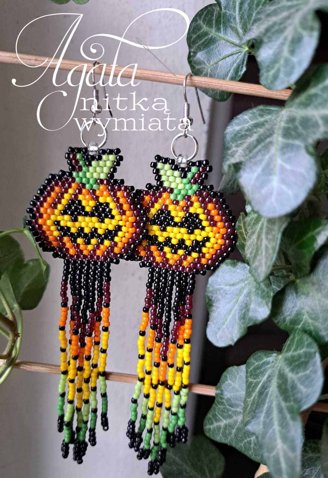Dynia z frędzlami kolczyki (Halloween)