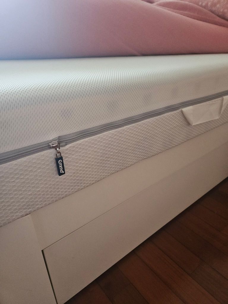 Cama solteiro dupla com gavetão e colchão Emma
