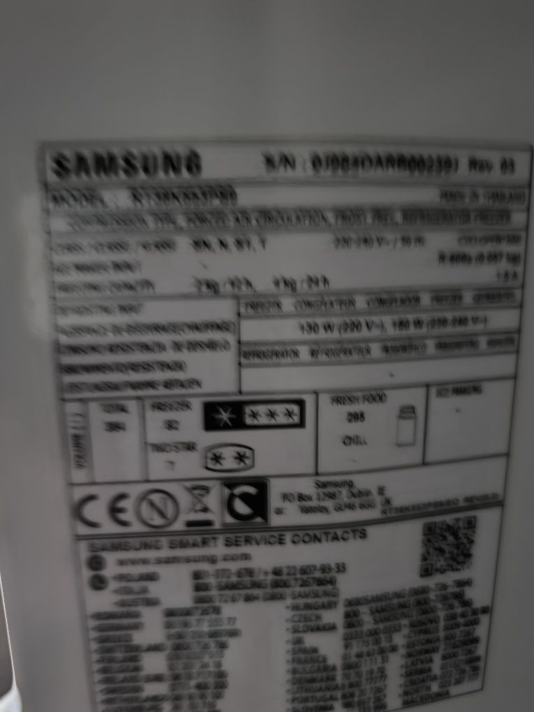 lodówka Samsung RT38K553PS9, górny zamrażalnik, No Frost,