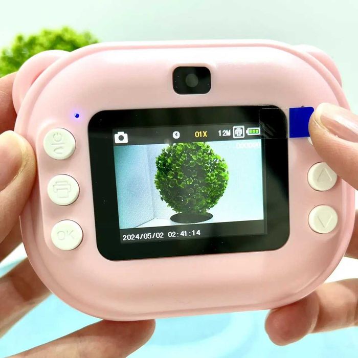 Фотоапарат-принтер чб друк  2 рулони термопапери фото відео ігри SD