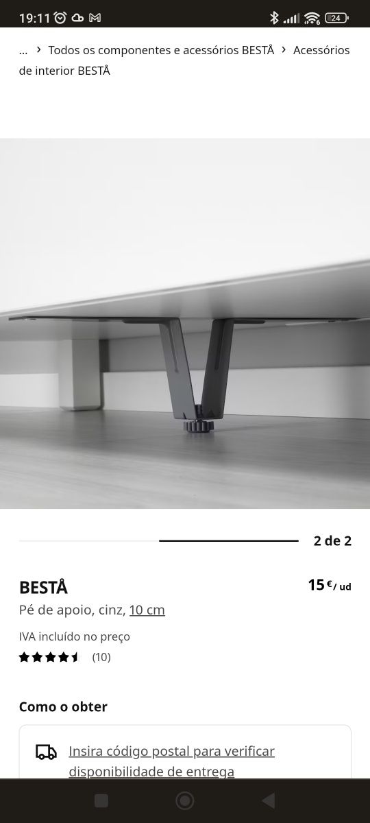 Ikea besta pe de apoio 10cm