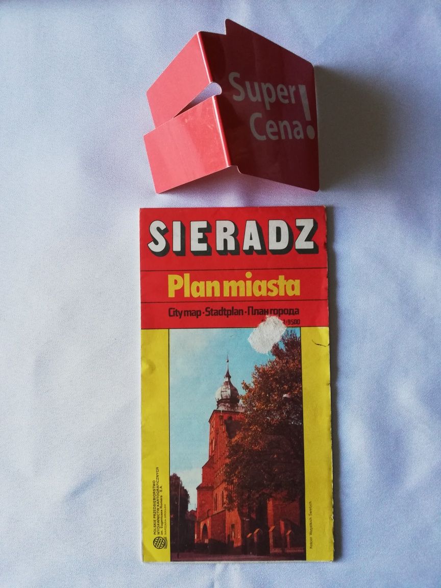 mapa turystyczna plan miasta Sieradz 1992r.