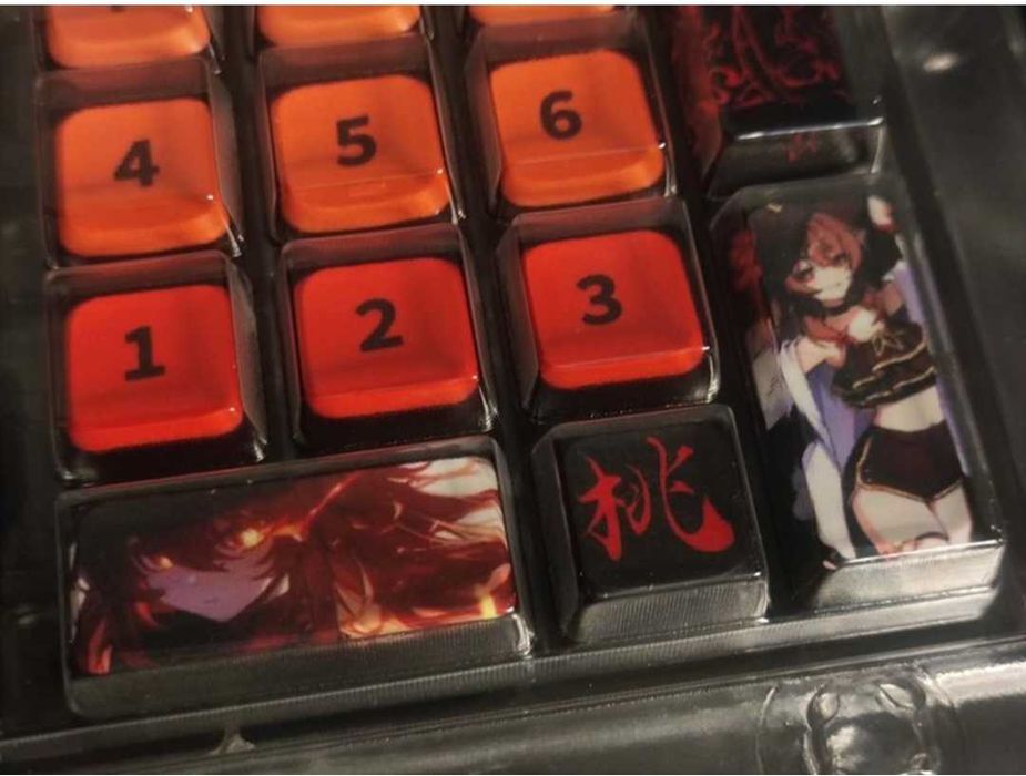 Genshin impact hu tao напівпрозорі кеусар кейкапи genshin impact 125шт