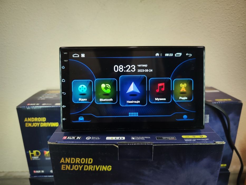 Автомагнитола 7" дюймов 1Din 2/32гб CarPlay Android Auto + Рамка