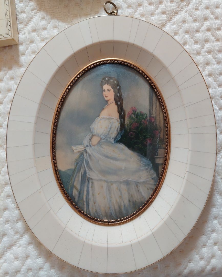 miniatura na kości portret Wolfgang Amadeusz Mozart