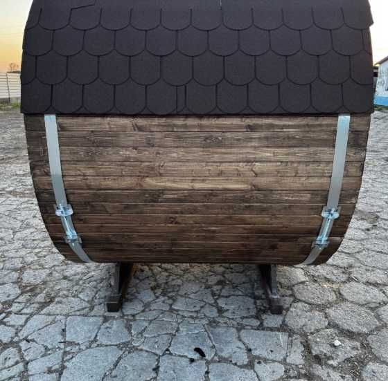 Zestaw. Sauna ogrodowa WOLA BECZKA 180 cm do samodzielnego montażu
