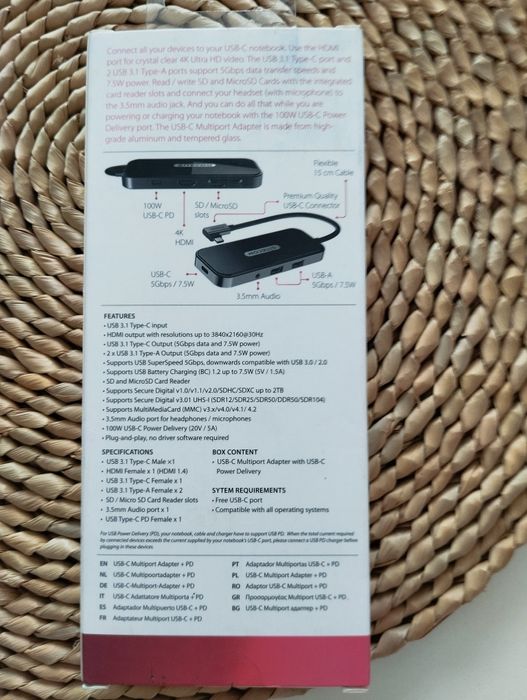 Multiport adapter USB -C przejściówka hub konwerter