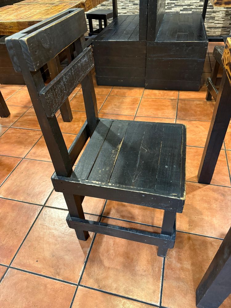Mesas e cadeiras de retaurante