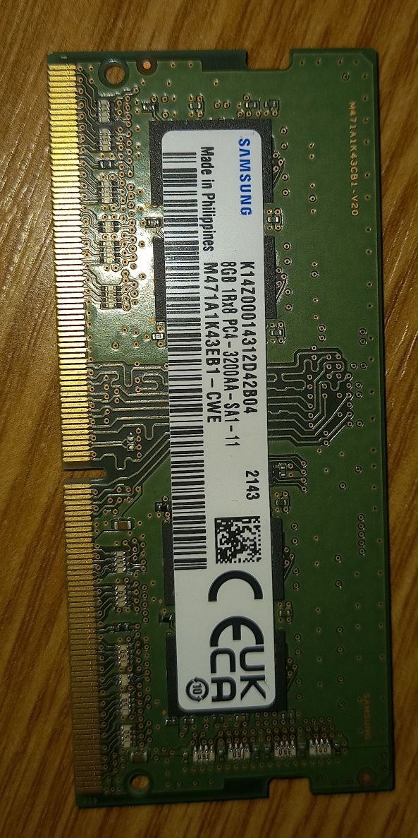 Память для ноутбука DDR4 8Gb Sumsung