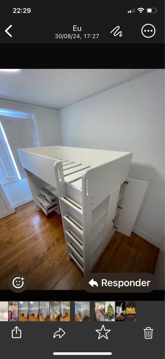 Estante com beliche e secretaria