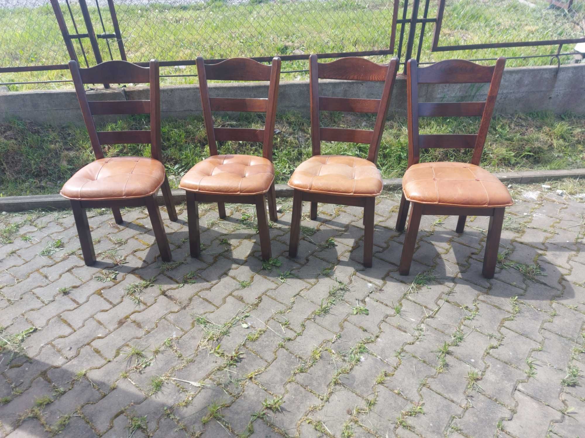 Stół dębowy + krzesła dębowe 4 szt.