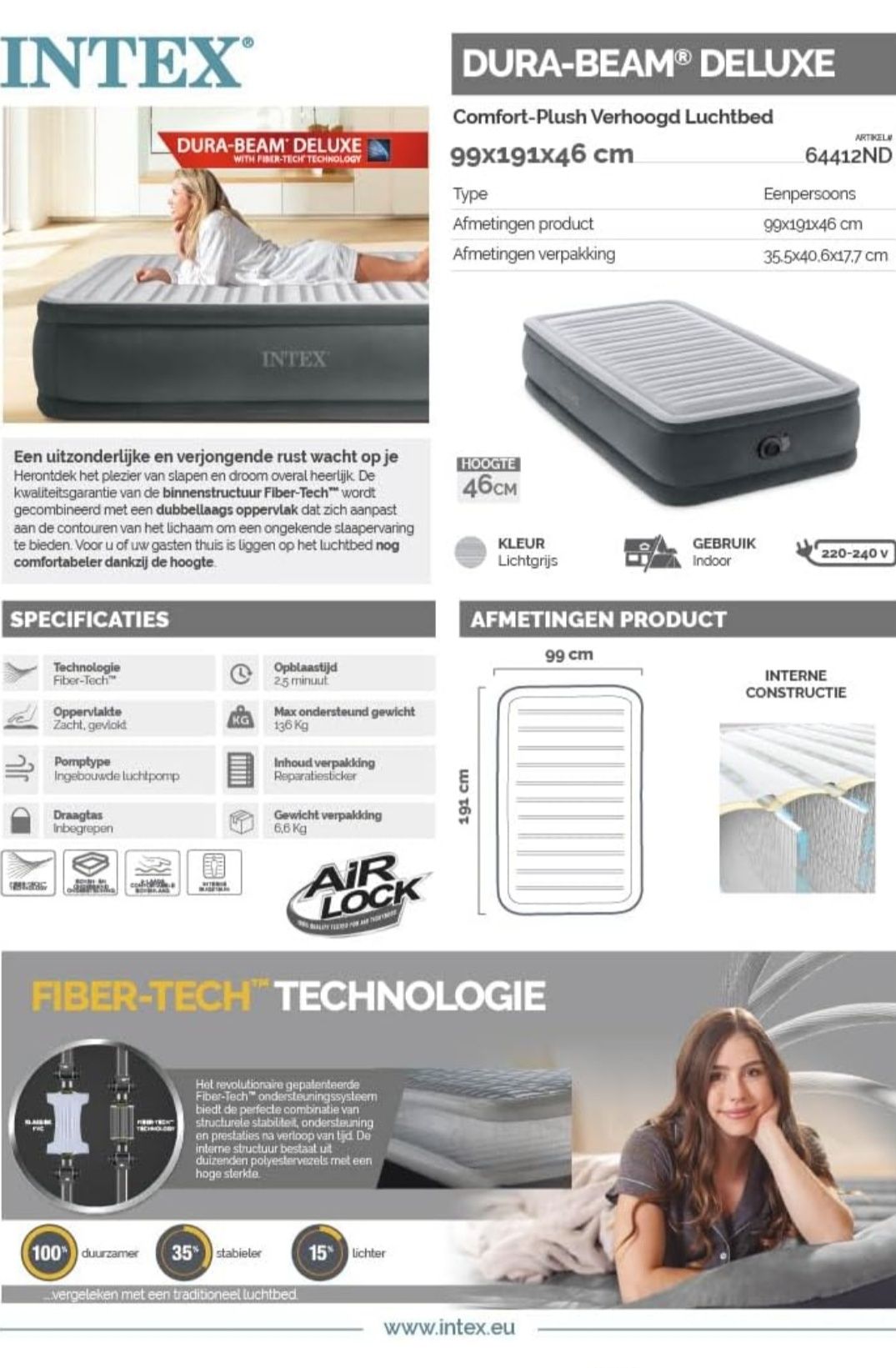 Colchão insuflável Intex 2 unidades