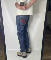 Широкі джинси voi jeans з вишивкою evisu style ed hardy