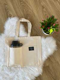 totebag tote bag beżowy torba na ramię shopper shopperka materiałowa