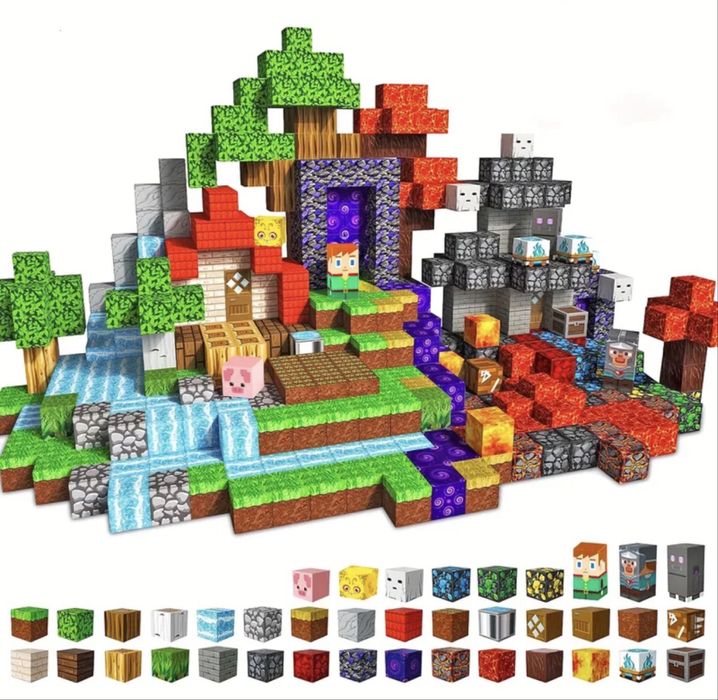 Магнитный конструктор Minecraft 150/300 деталей