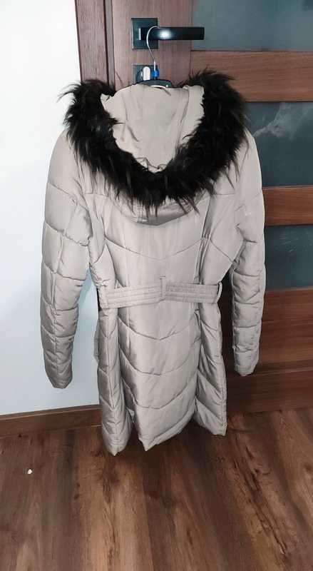 Płaszcz zimowy puchowa kurtka damska z futerkiem #coat ŚWIĘTA, WIGILIA