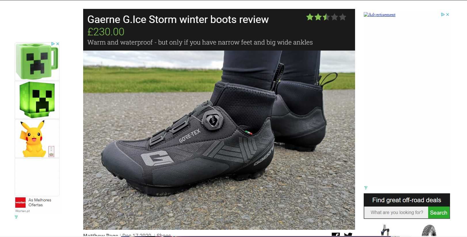 Sapatilhas BTT inverno Gaerne G ICE Storm Goretex MTB n.40