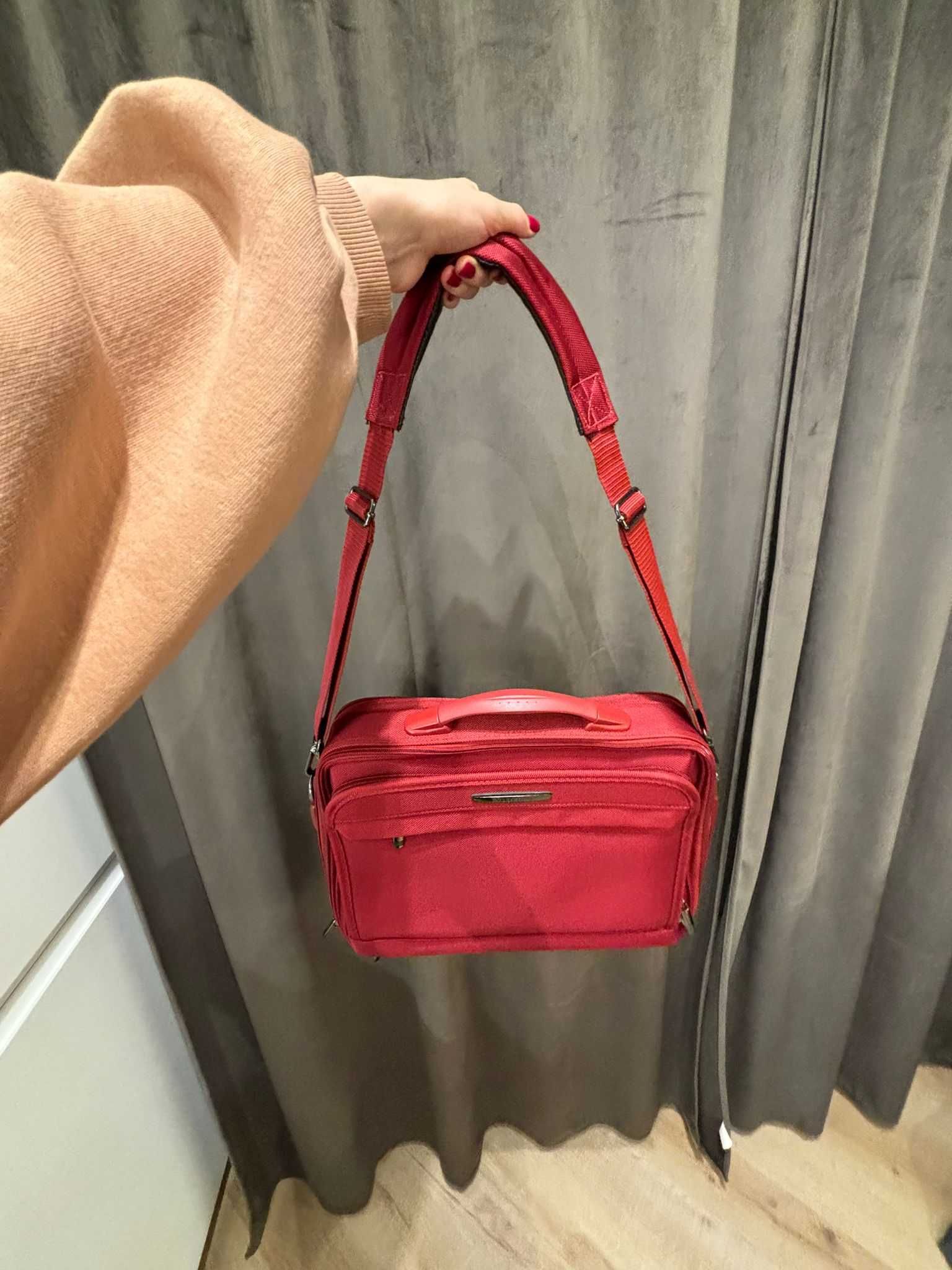 Torba na laptopa marki WITTCHEN-podróżna, na ramię, damska, czerwona