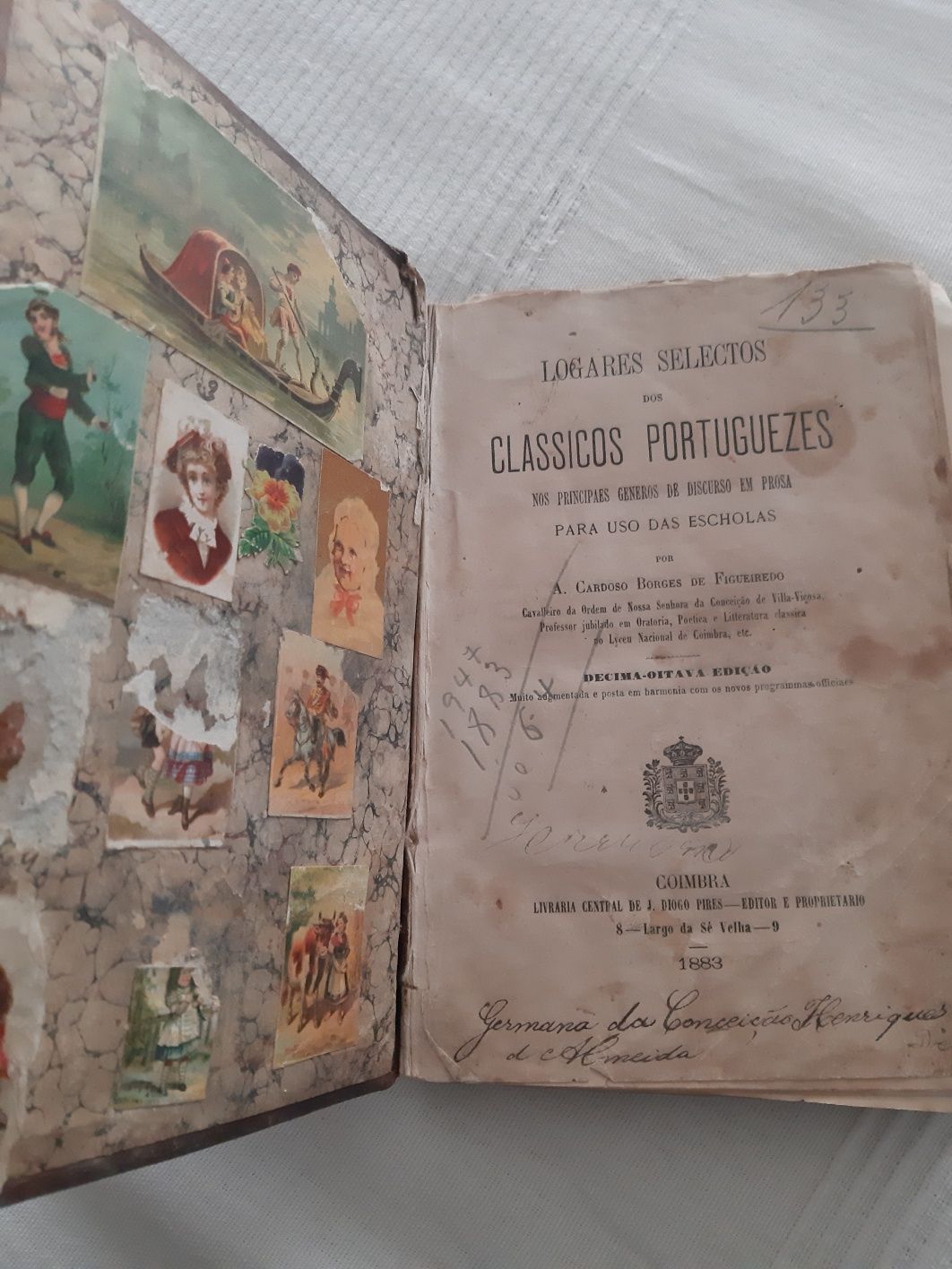 Livro raro 1883 logares selectos dos classicos portuguezes