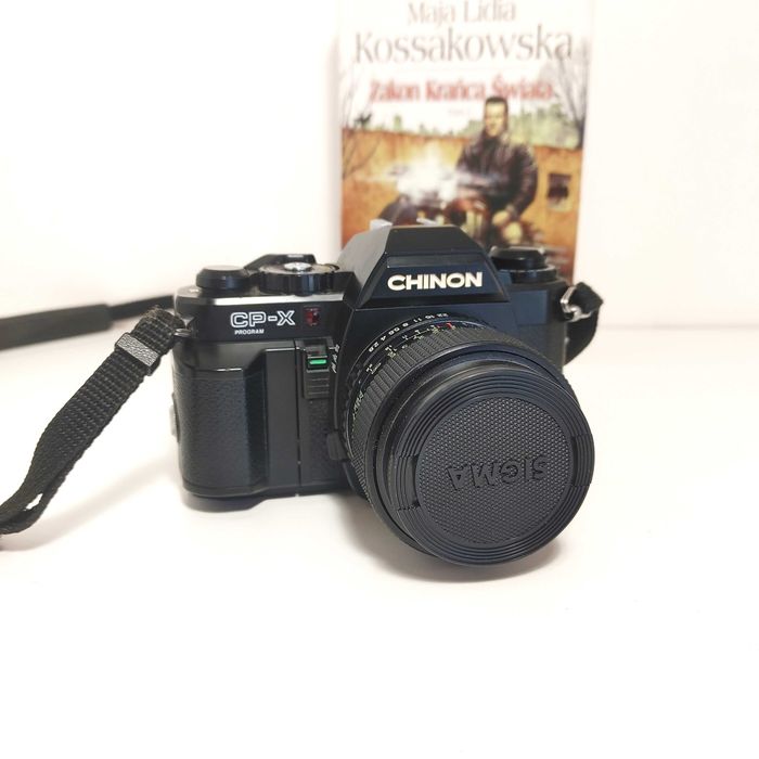 Lustrzanka analogowa CHINON CP-X Program z lens PETRI 28mm 1:2,8 ŁADNY