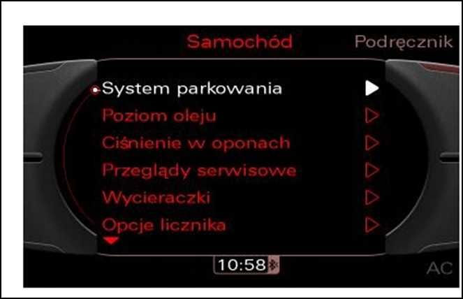 Polskie menu AUDI MMI 3g A4 B8 A6 Q7 Q5 mapa oraz różnych modeli BMW