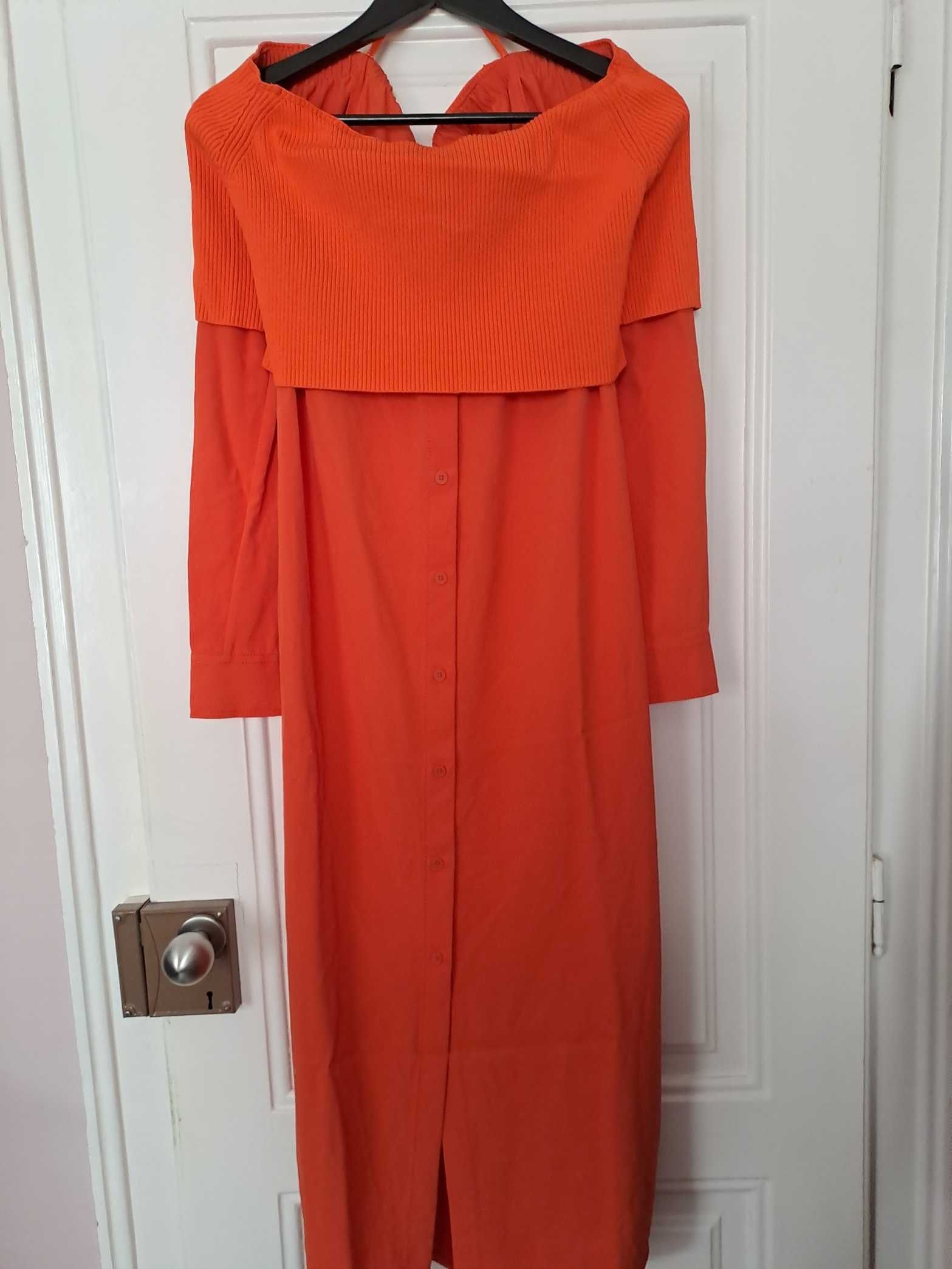 Vestido Laranja. DKNY. Tamanho L