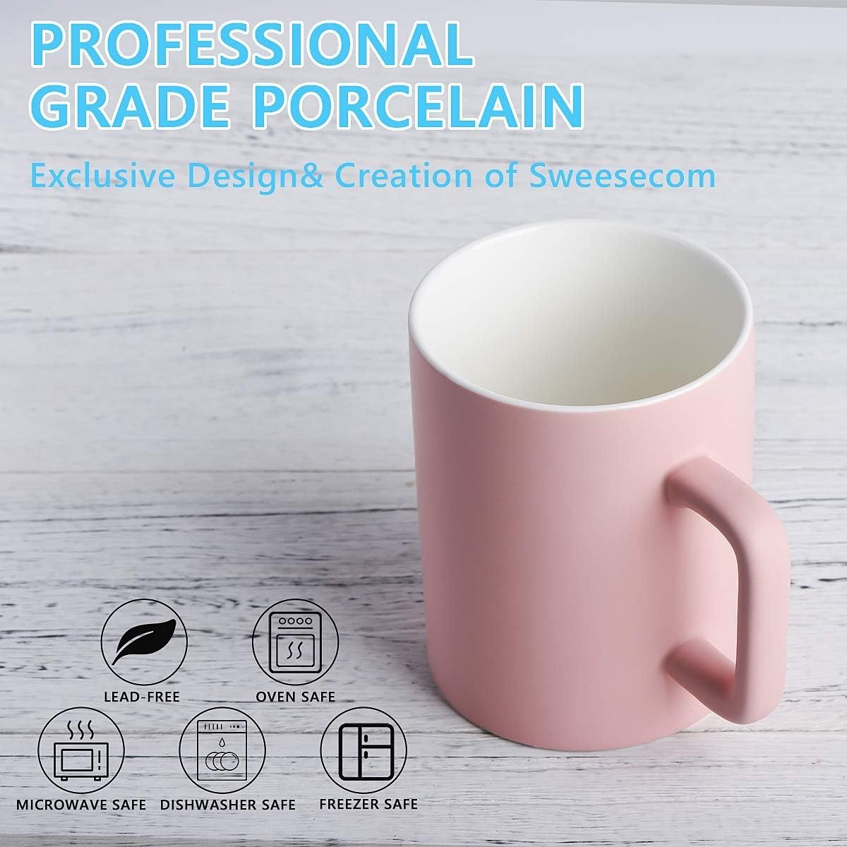 Newanovi Ceramiczny kubek o poj. 500 ml różowy