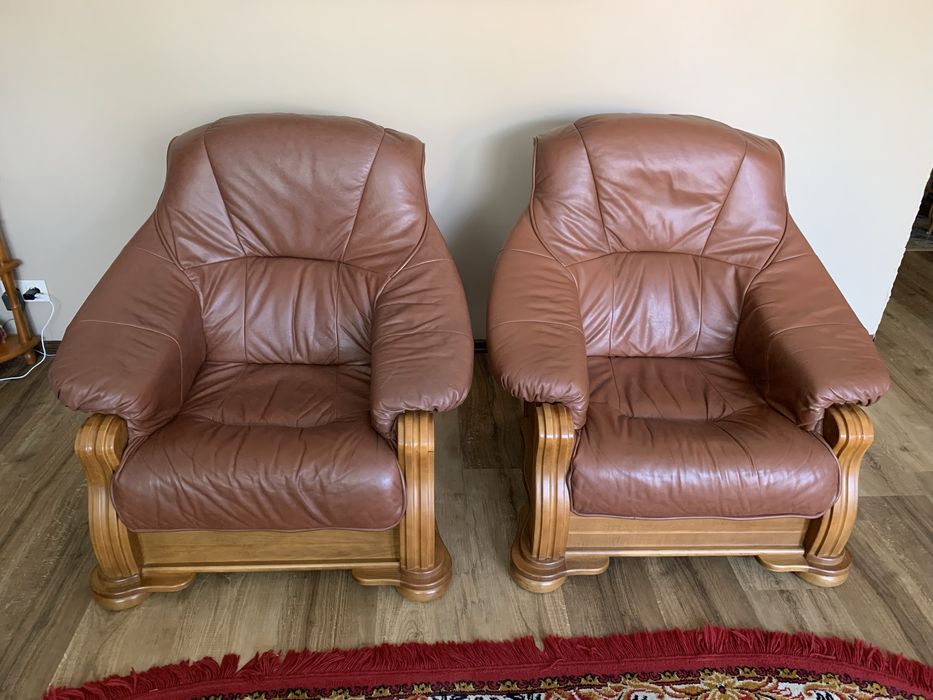 Skórzana sofa + 2 fotele