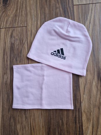 Jesienny komplet czapka komin logo Adidas 48/50