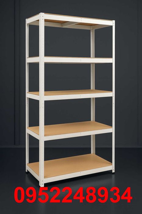 Міцні металеві стелажі 180×90×40 з МДФ, ДСП полицями – різні варіанти.