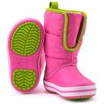 Crocs Lights Gust Boot - Różowe Nylonowe Śniegowce Dziecięce