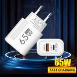 Ładowarka ścienna GaN z wtyczką USB C o mocy 65 W