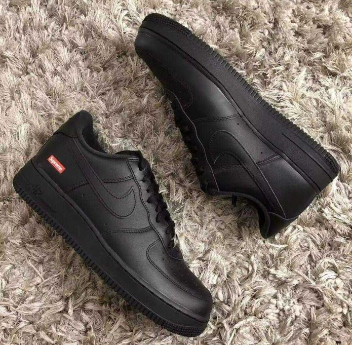 (БЕЗ ПЕРЕДОПЛАТИ) Nike Air Force x Supreme найк аір форс супрім чорні